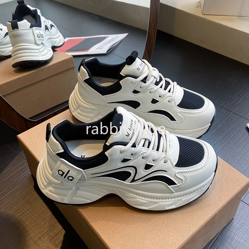 

Baasploa Women Walking Sneakers Comfort Leather Mesh Casual Shoes Female Solid Color Fashion Sport Shoes Non-Slip Hight Increase