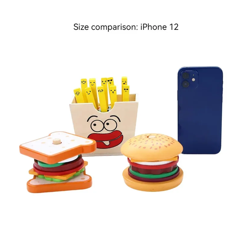 TEMIKIDS الأطفال التظاهر اللعب المطبخ ألعاب خشبية همبرغر ساندويتش محاكاة الغذاء مطابقة ألعاب مونتيسوري التعليمية Sta