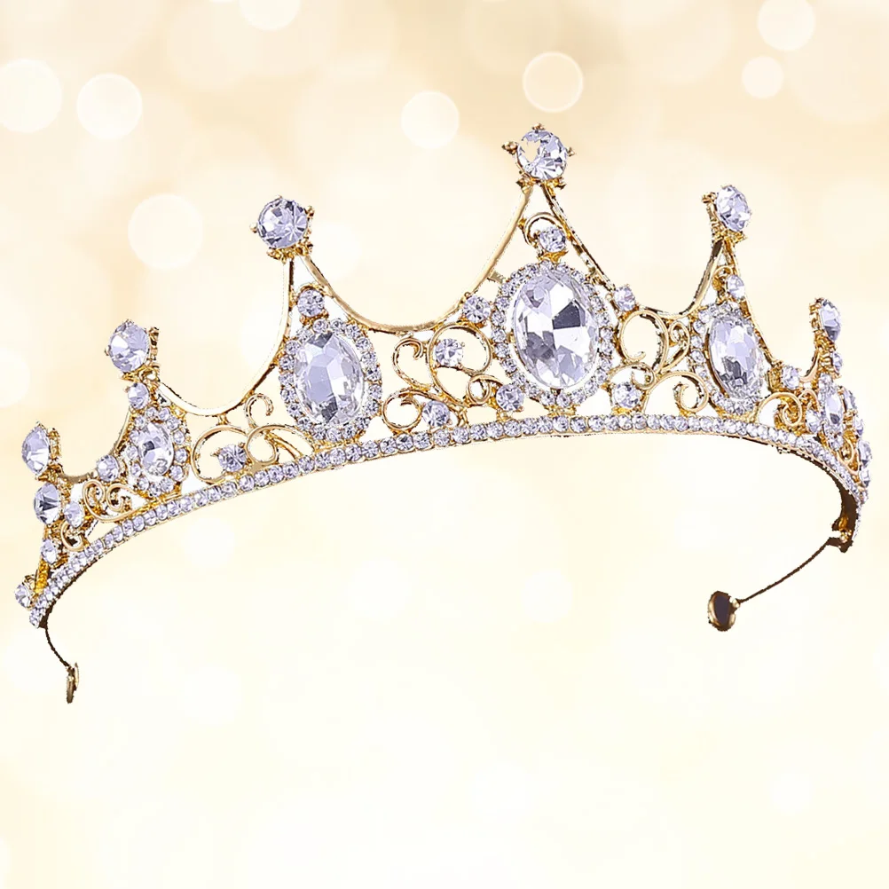 

Crystal Crown Bridal Hair B Rhinestone Headdress Crystal Headwear Durable Lightweight NonFading Festive Accessories