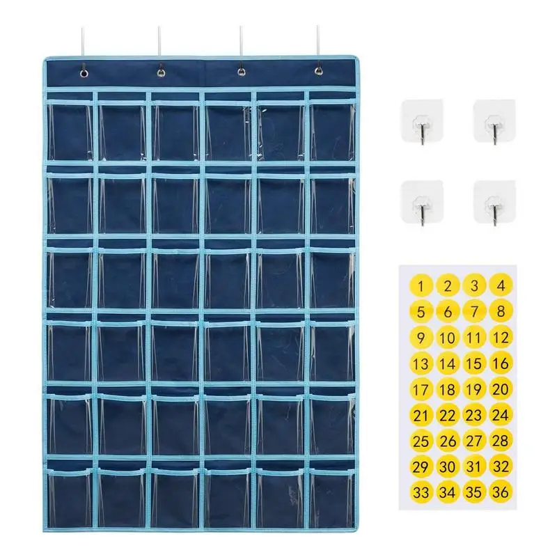 Tableau de poche pour salle d'irritation, support de calculatrice, évaluation de téléphone portable, stockage, 36 poches