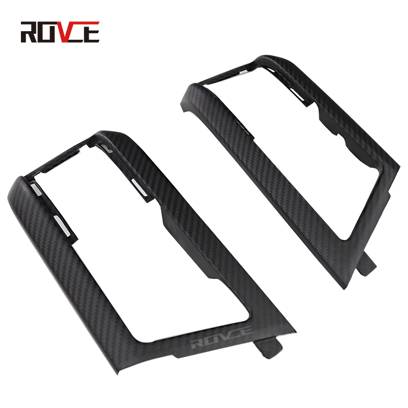 ROVCE Car Center Console Air Conditioning Frame Steering Wheel Cover For Land Rover Defender 90 110  2020-2024 Dry Carbon Fiber