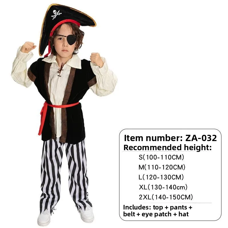 할로윈 파티 캐리비안 해적 잭 스패로우 의상 어린이 해적 복장 드레스업 의류 민족 무대 공연