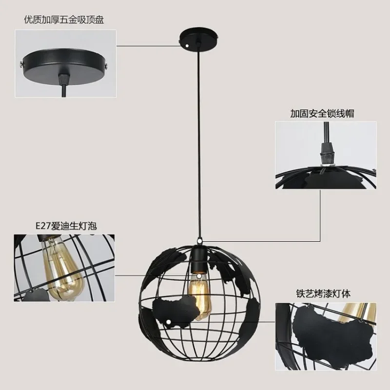 

Люстра в скандинавском стиле, глобус, круглый шар, подвесной светильник, ресторан, барная стойка, балкон, ретро, минималистичный декоративный светильник