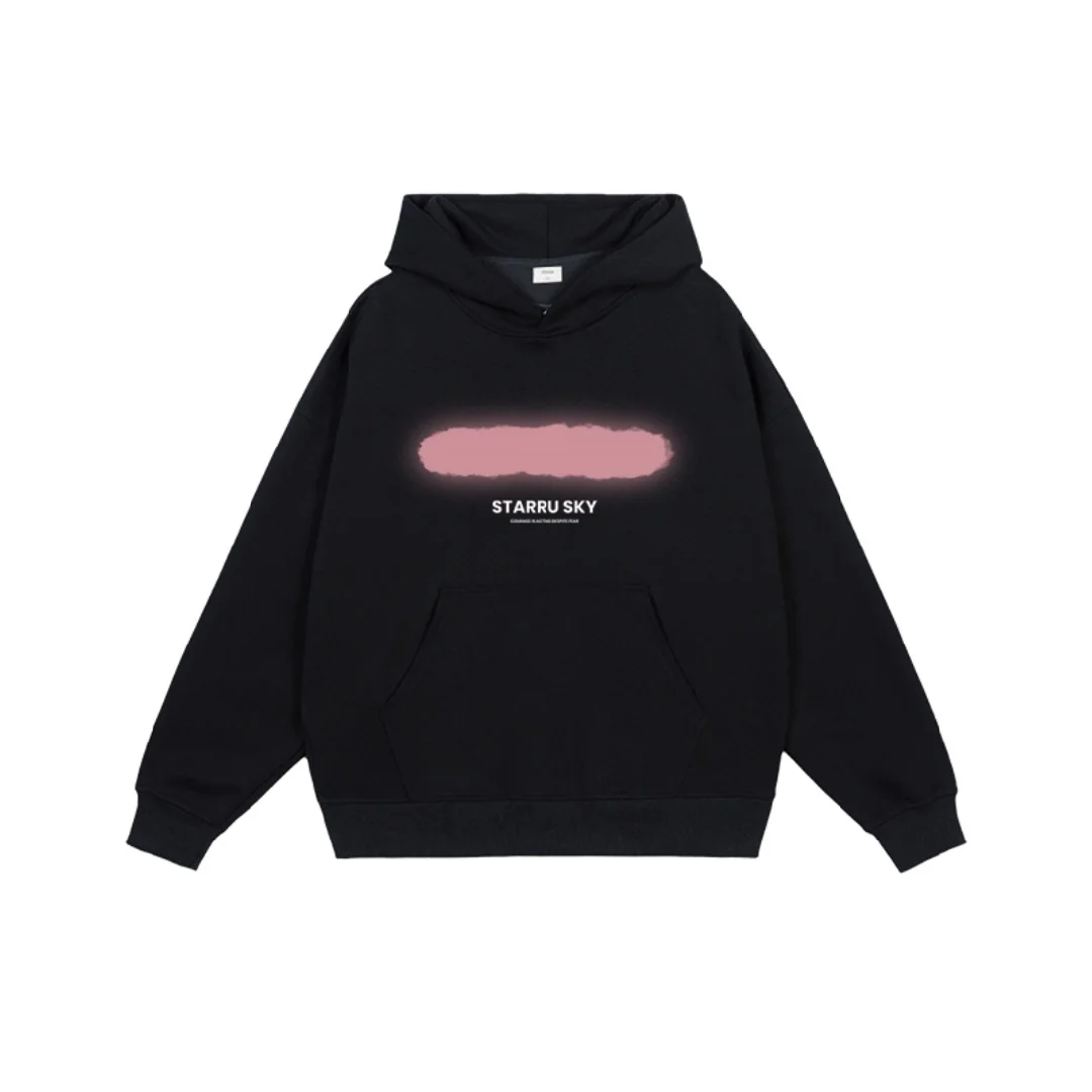 Letter graffiti graphic hoodie Pure Cotton Spring And Autumn Luxury Niche Brand Fashion Versatile Men's And Women's Y2K Hoodie