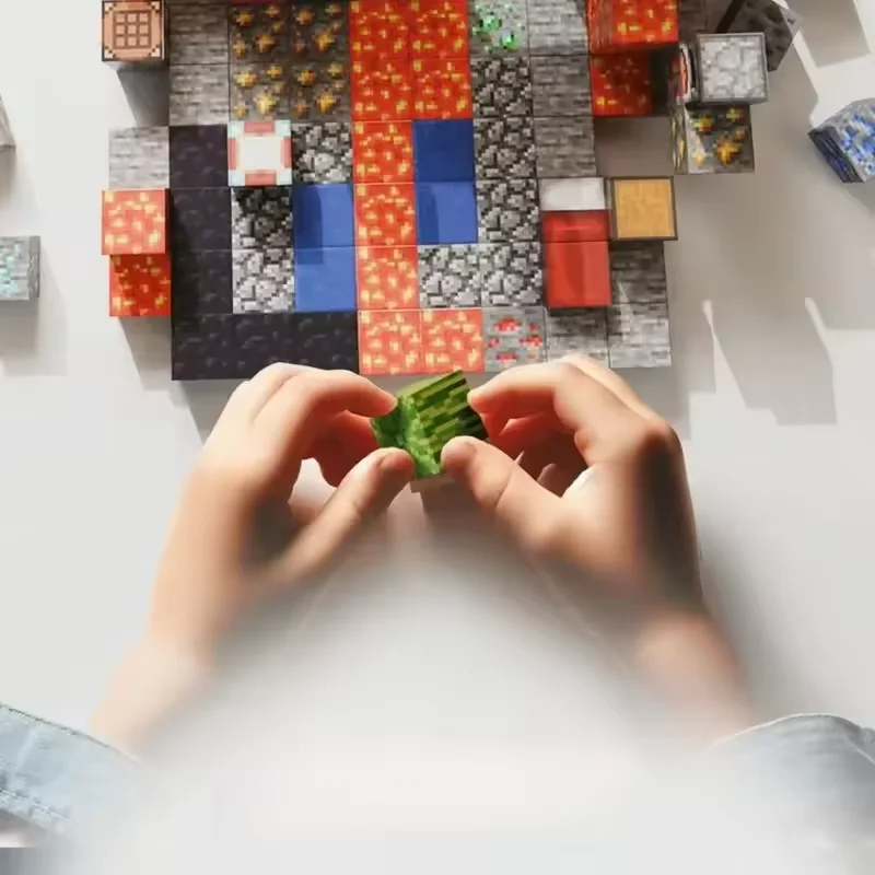 Nouveaux blocs de Construction magnétiques Mine World, Cube magnétique pour garçons et filles, enfants âgés de 3 ans et plus, ensemble de Construction empilable, jouet sensoriel éducatif
