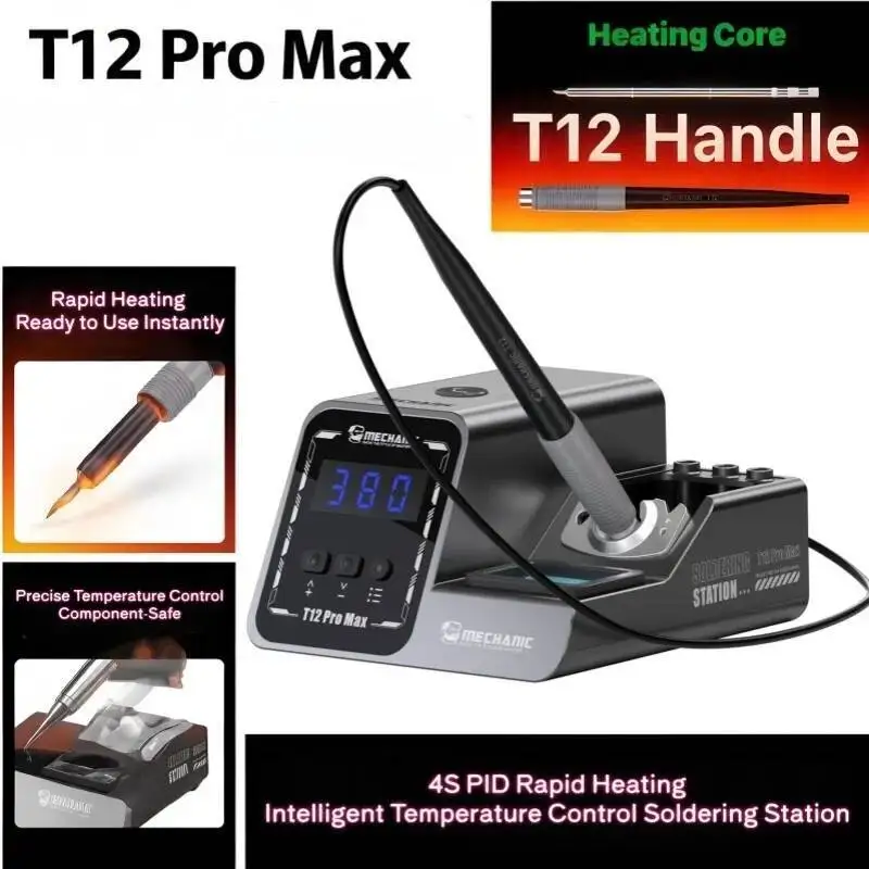 mechanic-t12-pro-max-160w-soldering-station-intelligent-temperature-control-fast-heating-smart-sleep-for-phone-pcb-repair-tools