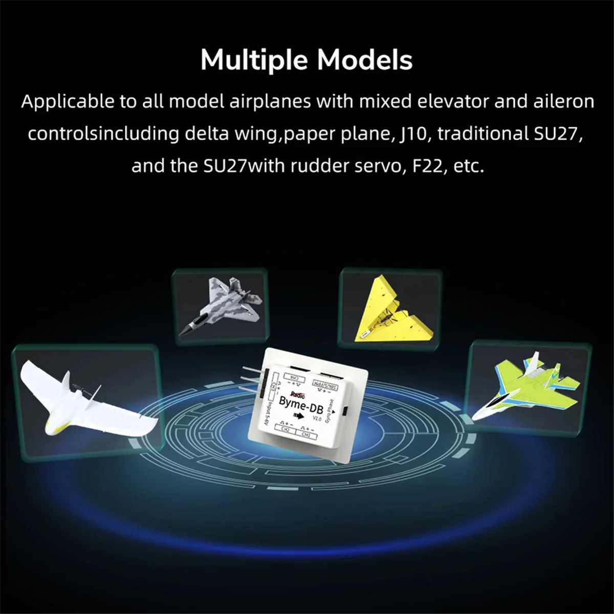 ABAN For Radiolink Byme-DB Flight Controller Built-in Gyroscope for Wing Mini Fixed Wing Paper Plane J10 SU27 F22