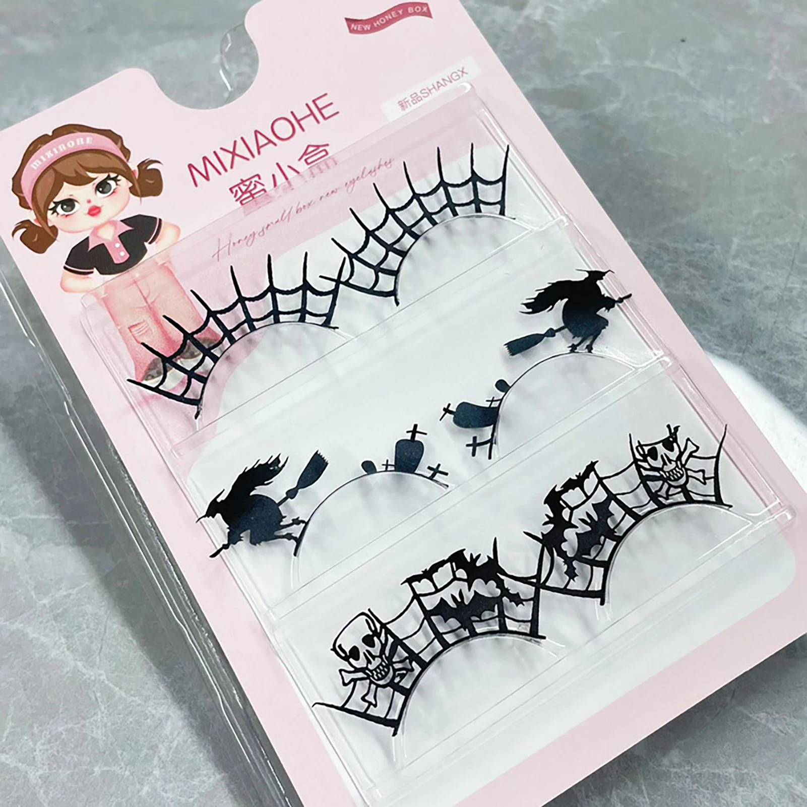 New Spider Web Shape False Lashes Natural Individual Segmental False Eyelashes Ins Halloween Cosplay DIY Makeup Set