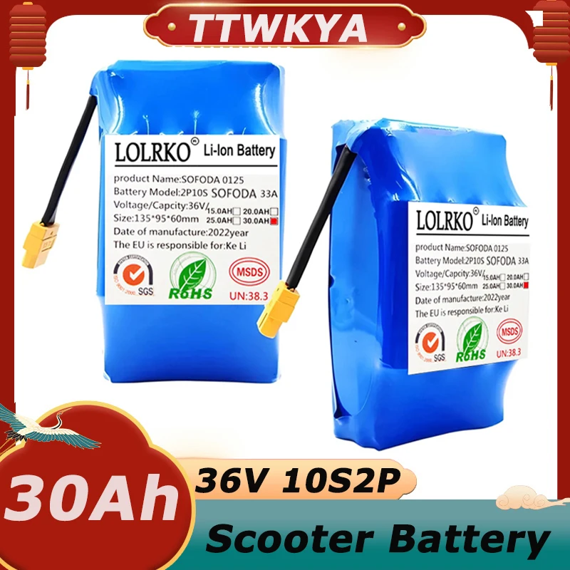 

100% New Original 36v 30.0Ah Lithium Battery 10s2p 36v Battery 30000mAh Lithium Ion Pack 42V 30000mAh Scooter Twist Car Battery