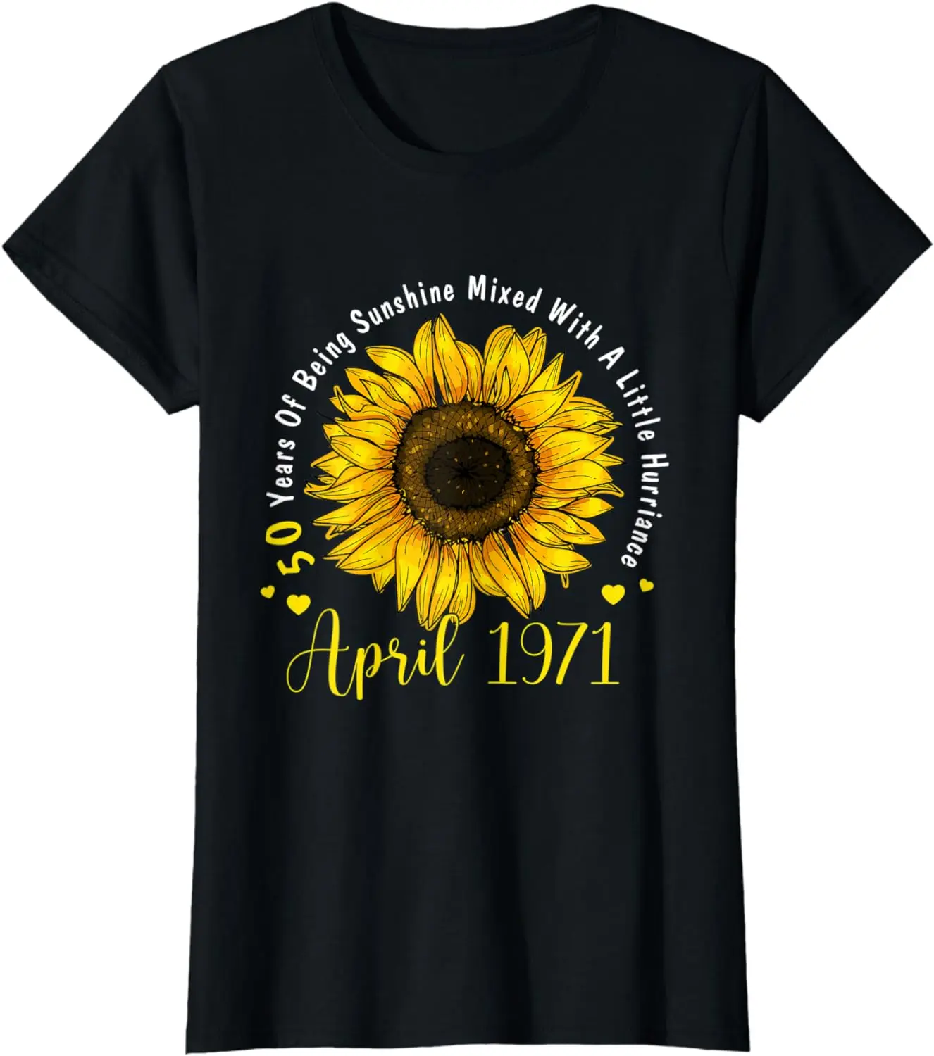 

Womens Ph April 1971 50th Birthday Sunflower Cute Bday Woman T-Shirt