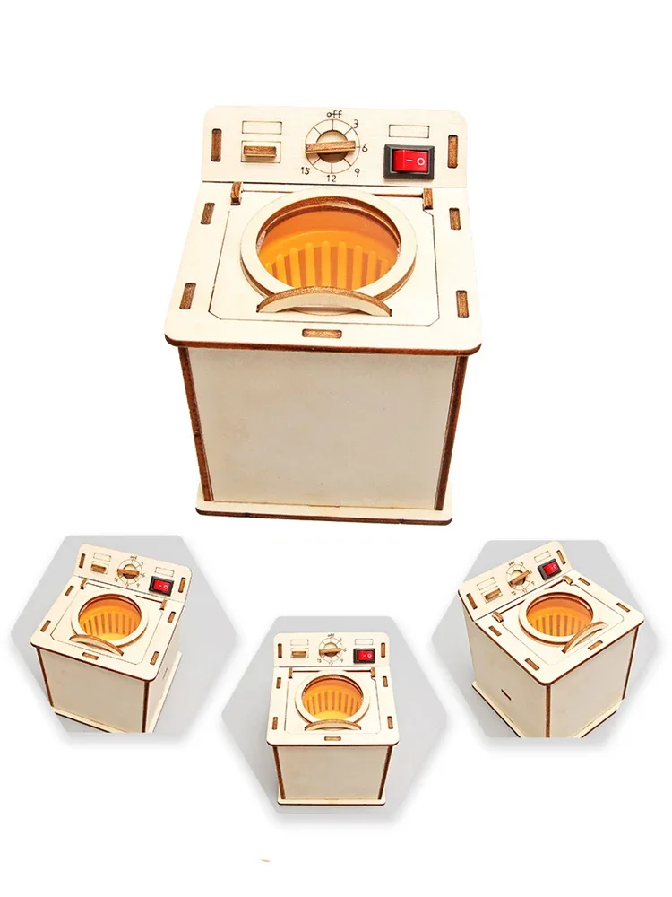 Giocattolo scientifico per bambini Lavatrice Tecnologia Gadget STEM Fisica Kit puzzle 3D in legno Apprendimento giocattoli educativi per bambini