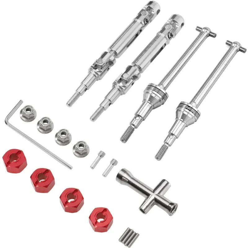 BEDW-For MJX 1/14 Scale 14210 H14BM RC Car Upgrade Parts - Front & Rear CVD Drive Shafts, Couplers, Nuts
