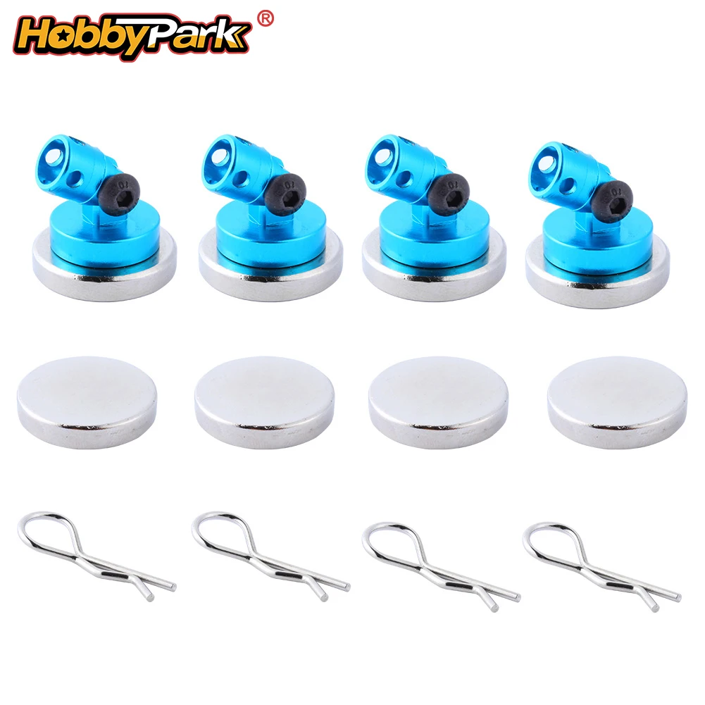 HobbyPark Magnetic Stealth Invisible Body Post Mount Clips for 1/10 RC Rock Crawler Truck Model Car