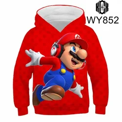 Autumn Children Boys Cartoon Super Mario Clothes Cartoon Printed Long Sleeve Super Mario Sweatshirt Casual Cartoon Boys Tops