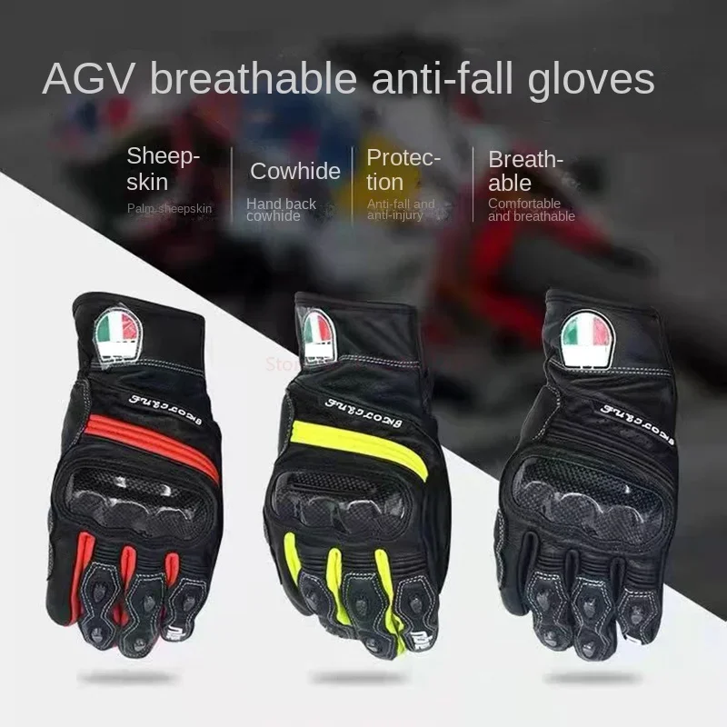 

New Ag Carbon Fiber Motorcycle Riding Gloves Heavy Duty Motorcycle Racing Leather Gloves Comfortable Off-road Accessories Gear