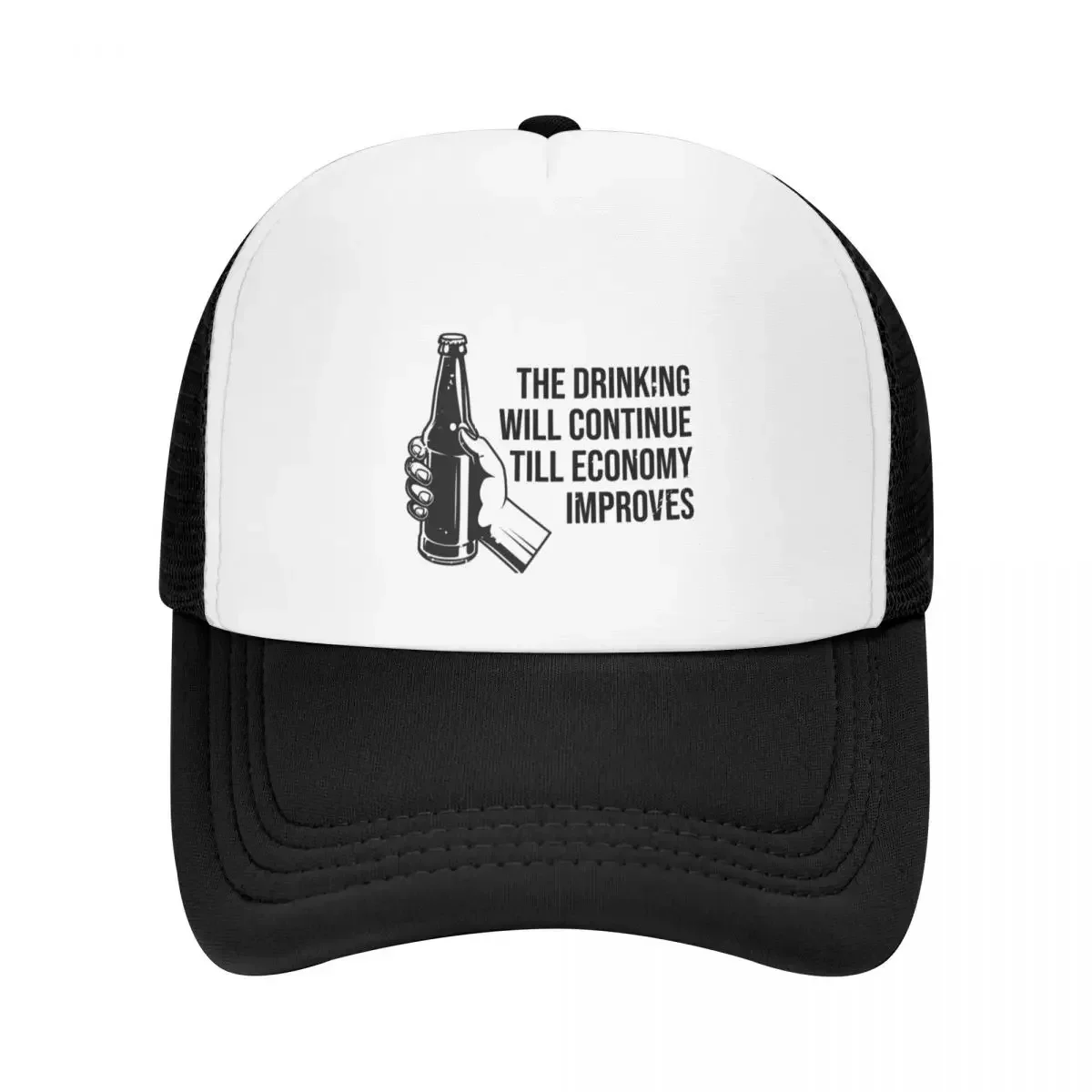 The Drinking Will Continue Until The Economy Improves Baseball Cap Golf Hat Man Hat Baseball Cap Caps Male Women's