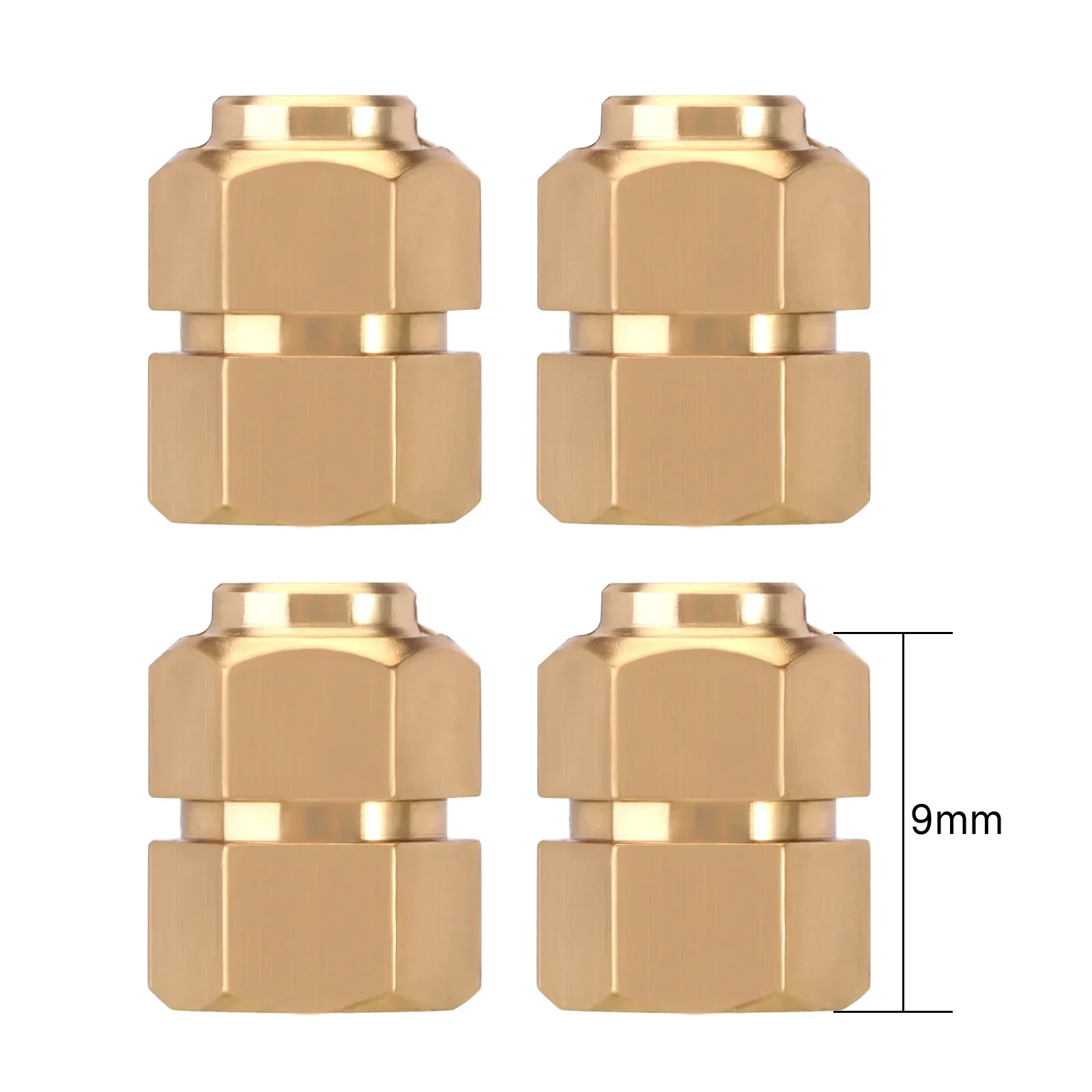 INJORA Thickness 9mm Brass Wheel Hex with Nuts for 1/18 RC Crawler TRX4M Upgrade (4M-60)