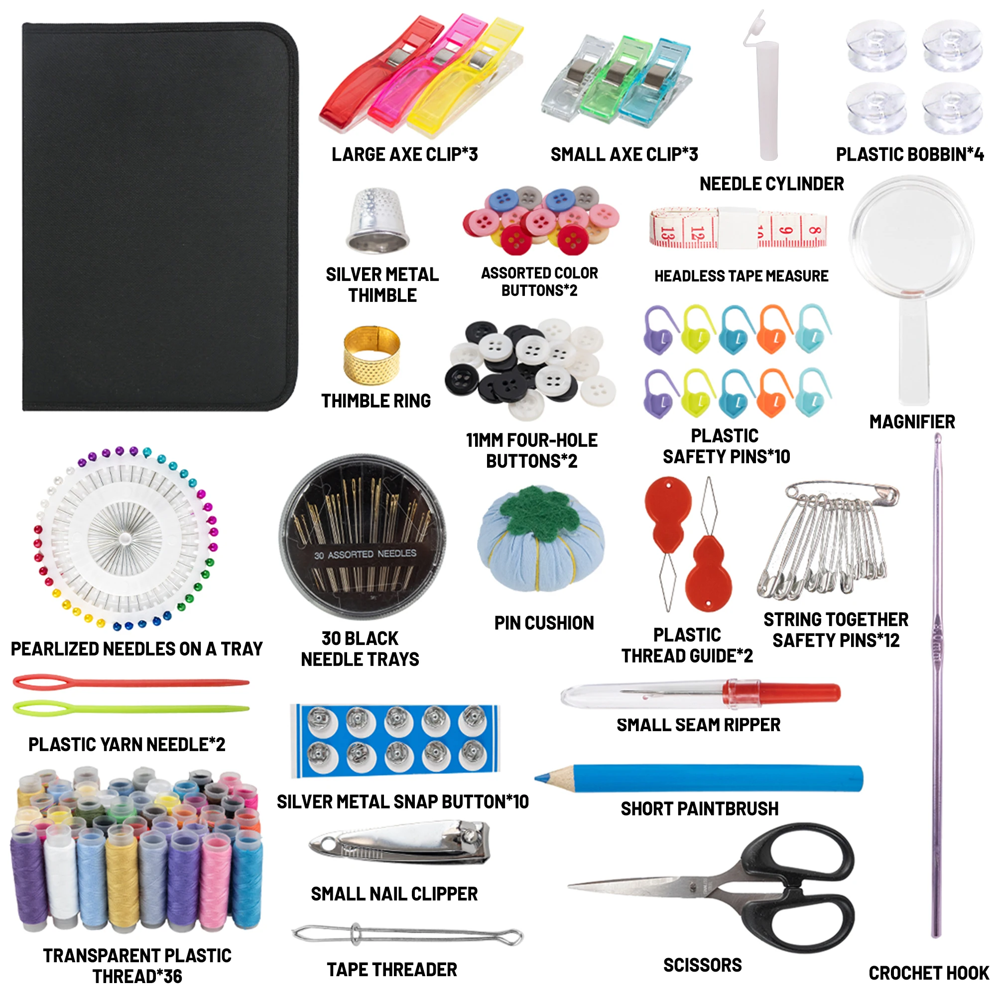 Portable Sewing Kit for Beginners & Professionals Including Needle Thread Scissor Tape Measure Button Sewing Accessories & Tools