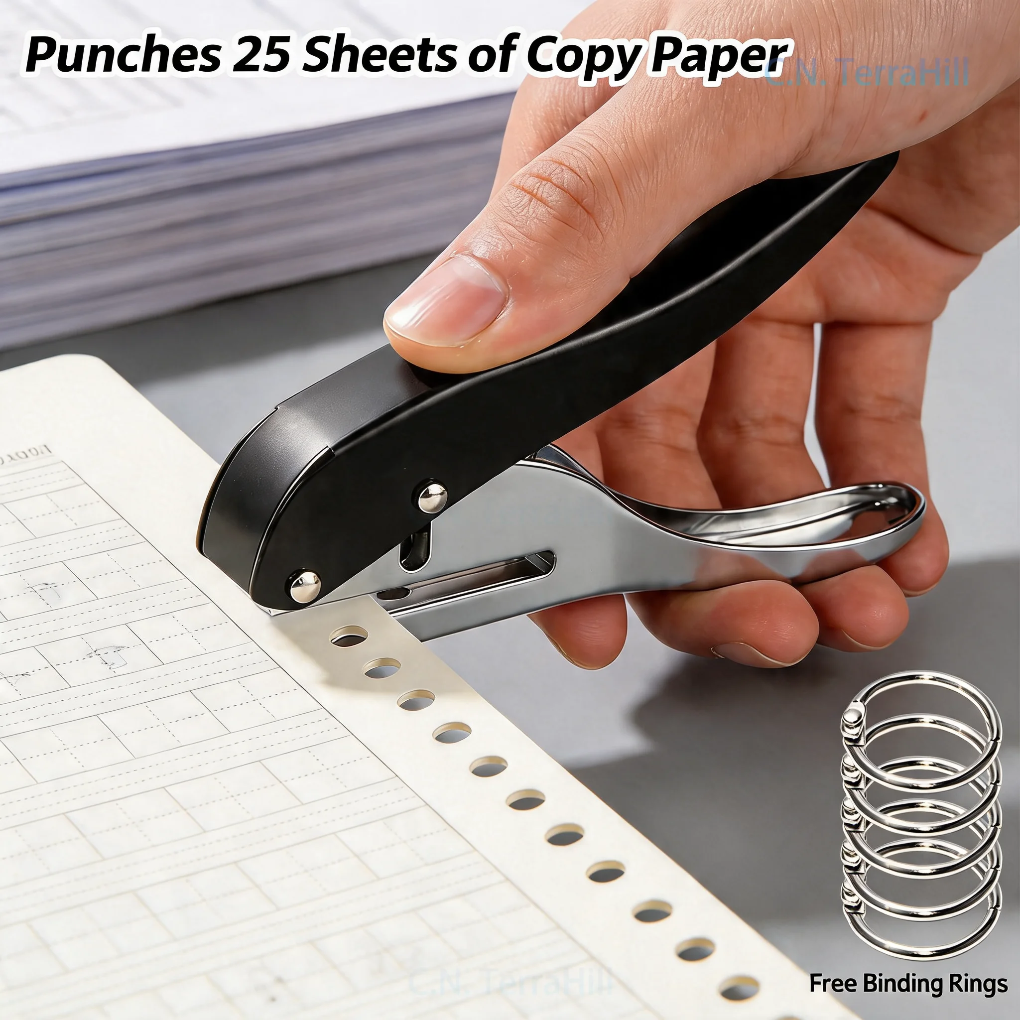 PVC Card Hole Punch Plier for Tags and Packaging, Single Round Hole Puncher 3mm 6mm 8mm