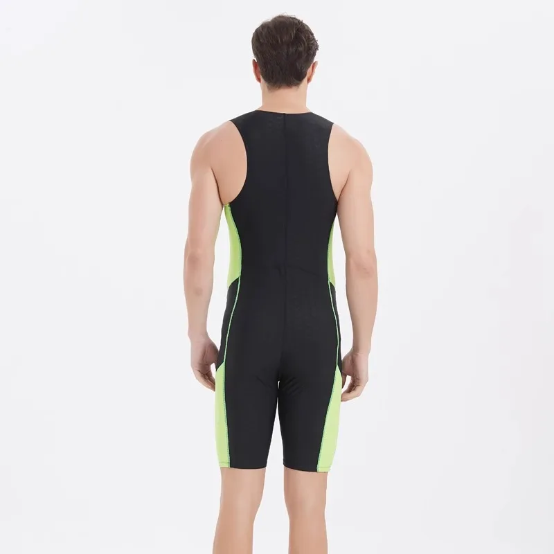 Men Women One Piece Professional SharkSkin Quick-Drying Surfing Competitive SwimSuit Knee Length Racing Water Sports SwimWear