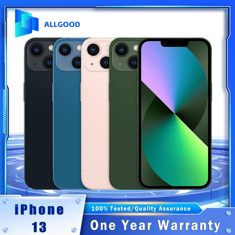 iPhone 13 Original de Apple Desbloqueado, Pantalla OLED de 6.1 Pulgadas, A15 Bionic, 4 GB de RAM, 128 GB, 256 GB, 512 GB de ROM, Face ID, NFC, 5G, Teléfono Inteligente con Sistema Operativo iOS