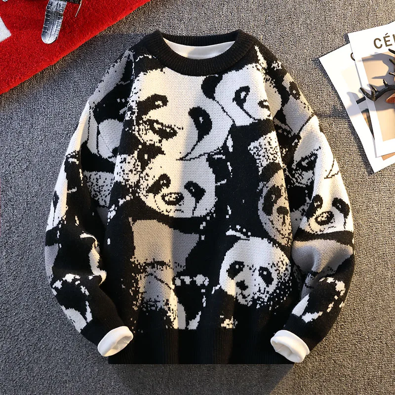 Autunno Inverno Uomo Maglione lavorato a maglia Panda Stampa Casual Girocollo Pullover Maglione Designer Qualità Abbigliamento uomo Maglione