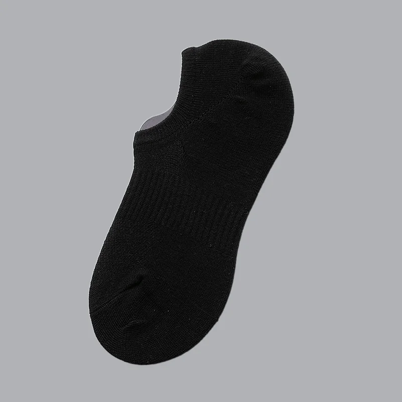 5/10 Pairs 2024 New Men's Mesh Breathable Boat Socks Shallow Mouth Silicone Non-slip Socks Solid Color Cotton Comfort Socks