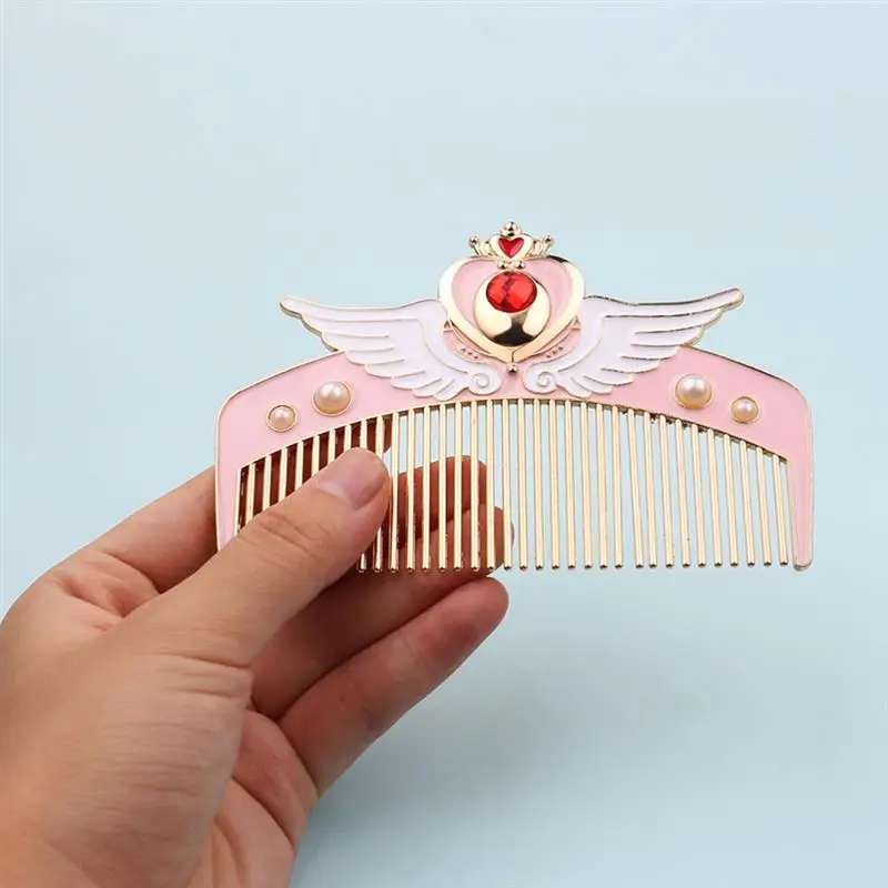 Hairdressing Comb Anime Sailor Moon Cosplay Props Cardcaptor Sakura Pink Woman Cartoon Metal Pettine Originality Gift with Bag