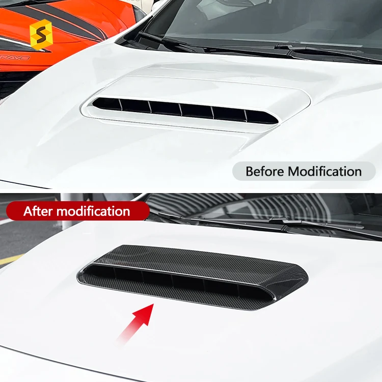 Shasha Carbon Car Accessories Universal Air Intake Grille Inlet Trim Decor Turbo Bonnet Hood Vent Cover for Subaru WRX