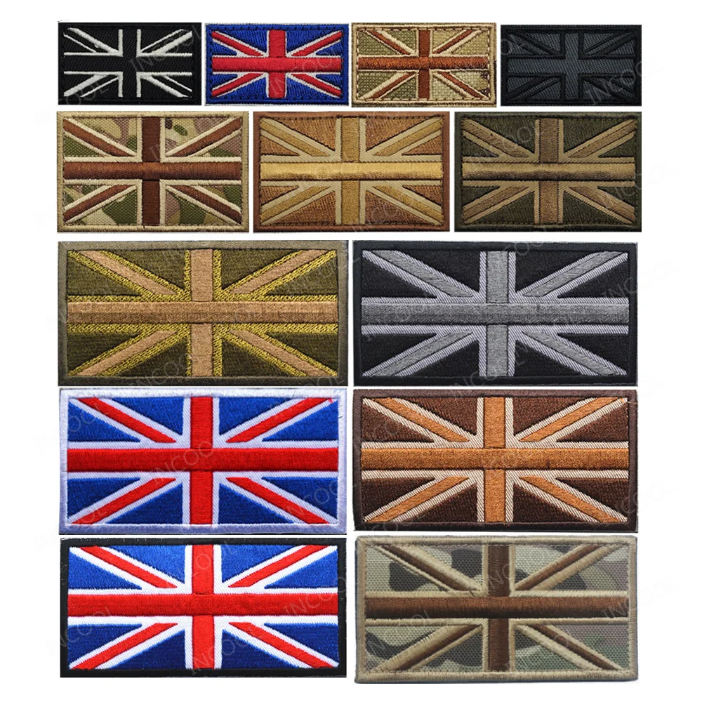 United Kingdom Embroidery Flag UK Great Britain British England Scotland Reflective Patches PVC Tactical Armband Appliques Badge