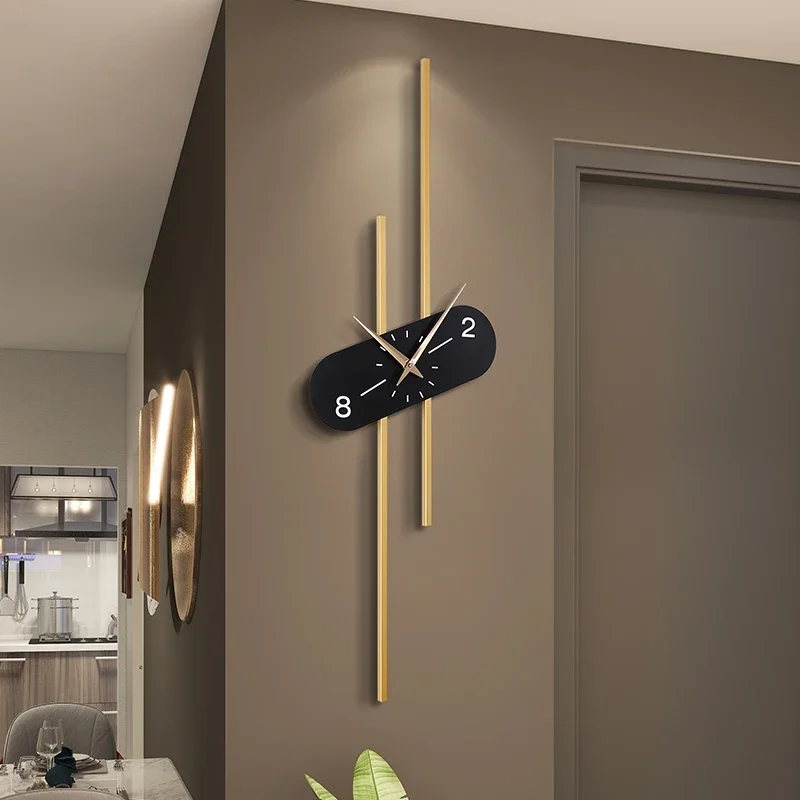 Office Living Room Wall Clocks Gold Black Metal Large Wall Clocks Nordic Modern Design Orologio Da Parete Moderno Home Decor