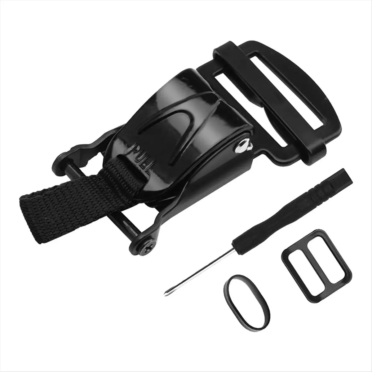 Compatible Helmet Quick Release Buckle Replacement Kit, Ratcheted Helmets for Chin Strap Up to 1inch, Motorcycle Helmets Black