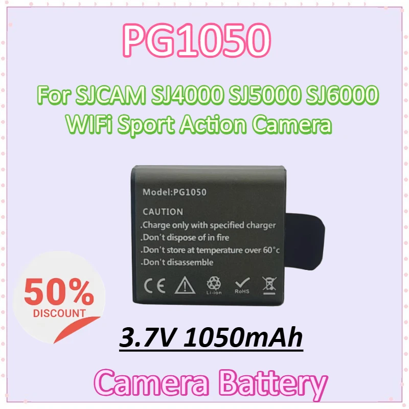 

New PG1050 3.7V 1050mAh Li-ion Camera Battery for SJCAM SJ4000 SJ5000 SJ6000 WIFi Sport Action Camera Dedicated Battery