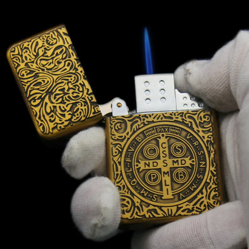 2023 Vintage Constantine Windproof Lighter Metal Torch Compact Butane Inflatable Lighter Antique Series Smoking Accessories Tool