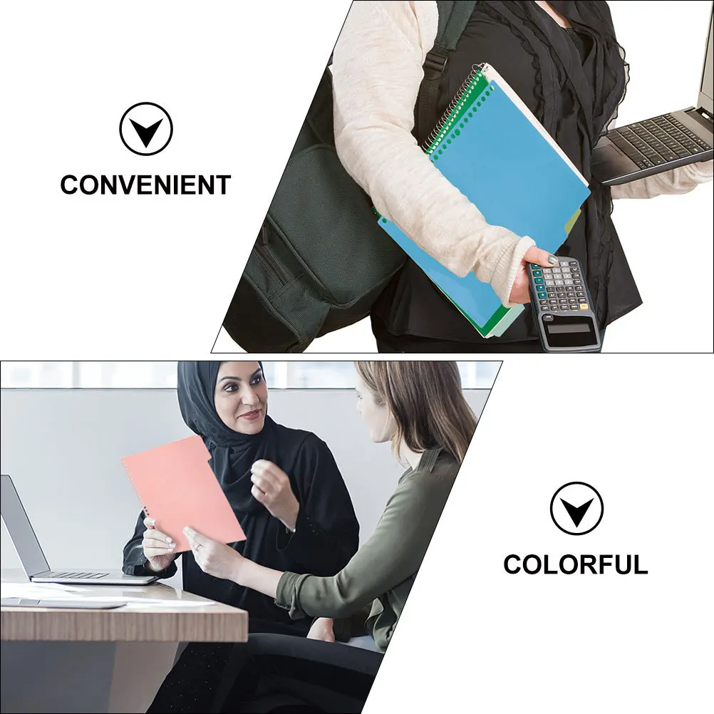 

44Pcs Plastic Colored Tab Dividers Index Classified Labels 20 Holes Document Sorter for Reports Files Presentations