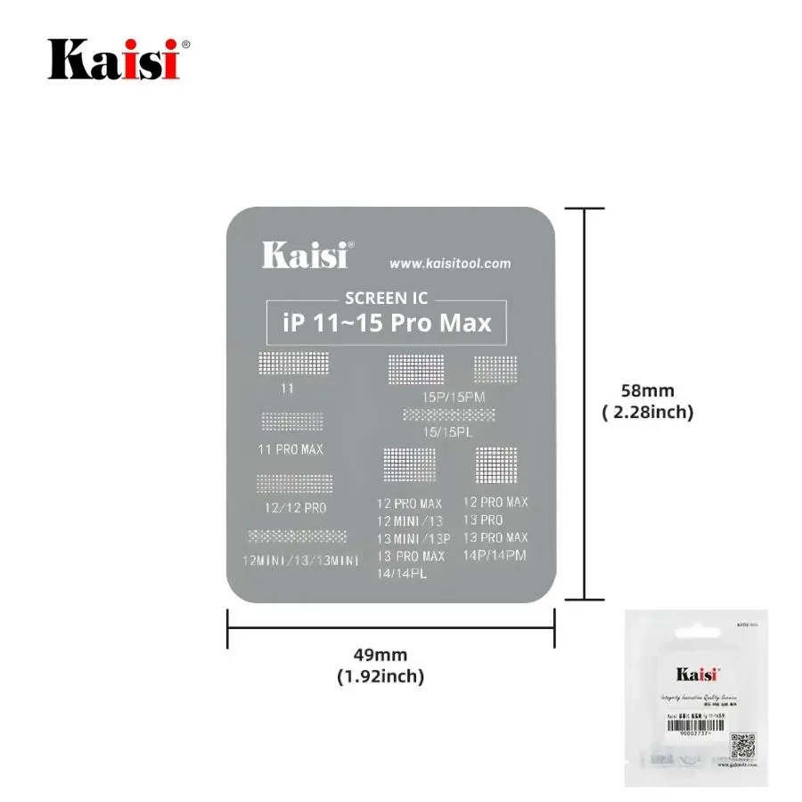 Stencil KAISI BGA Reballing CI Screen iPhone 11-15PM