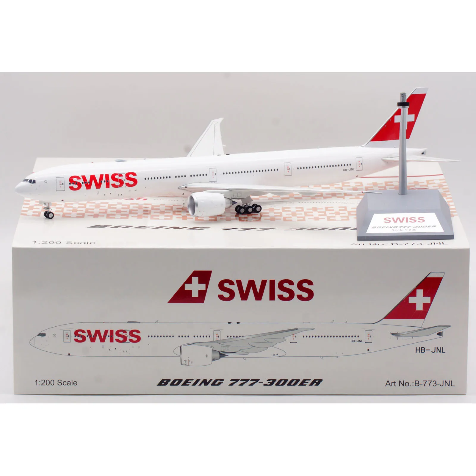 

B-773-JNL Alloy Collectible Plane Gift B-Models 1:200 SWISS INTERNATIONAL Boeing B777-300 Diecast Aircraft Jet Model HB-JNL