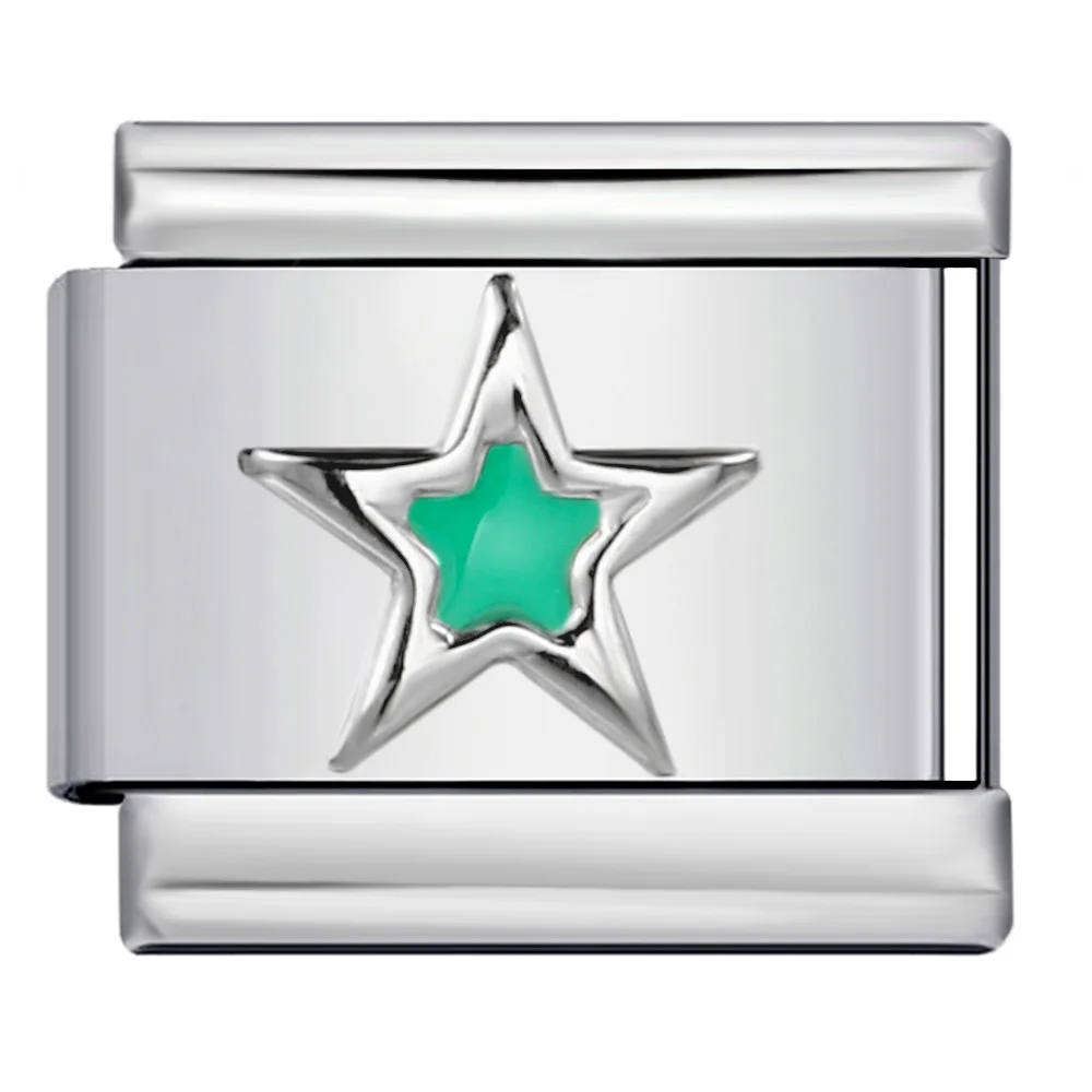 ​Classic Cross Star Italian Colorful Charm Bracelets Link Fit 9mm Stainless Steel Jewelry Gifts Making DIY Beads Fashion Bangles