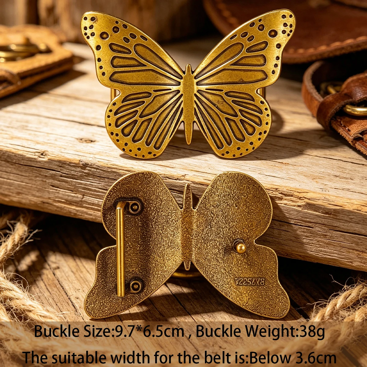 Women's Elegant Butterfly 15/30/36/39mm Belt Buckle Plate Buckle DIY Replace Accessory for Leather Craft Jeans Webbing