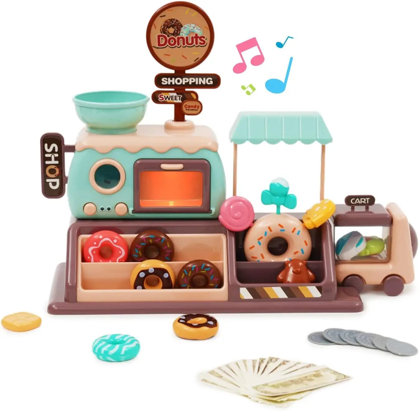 Playhouse Toy Donut Shop Ice Cream Cart Oven Shop Suitable for Boys and Girls Toy Car Birthday Gift