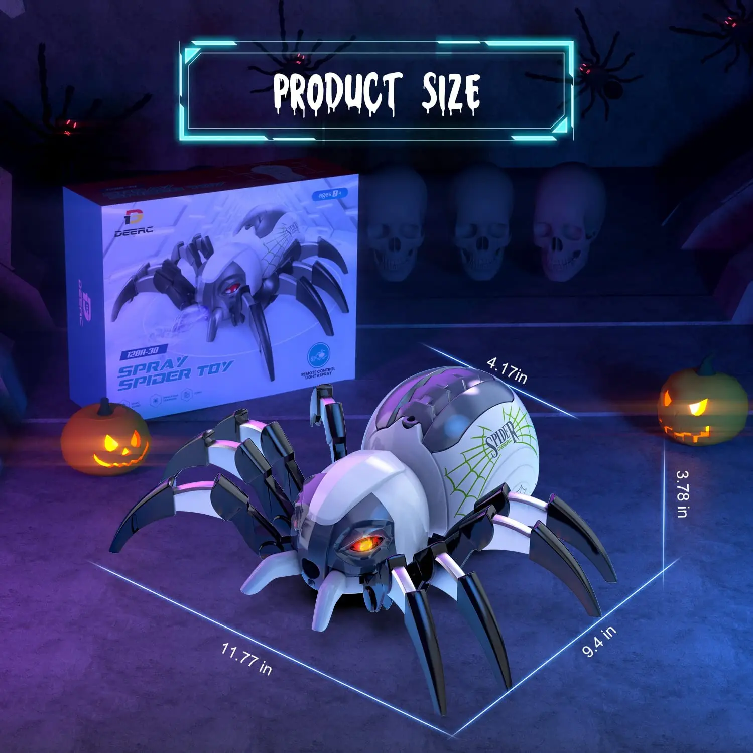 Simulación de Control remoto eléctrico Spray araña luz música Animal baile dinosaurio mecánico niños inalámbrico RC mascota juguete para regalo