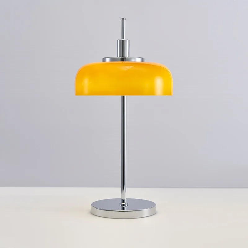 Lampes de table en verre orange style Bauhaus vintage, pour salon, chambre à coucher, chevet, bureau, décoration d'ambiance, lampes de bureau LED