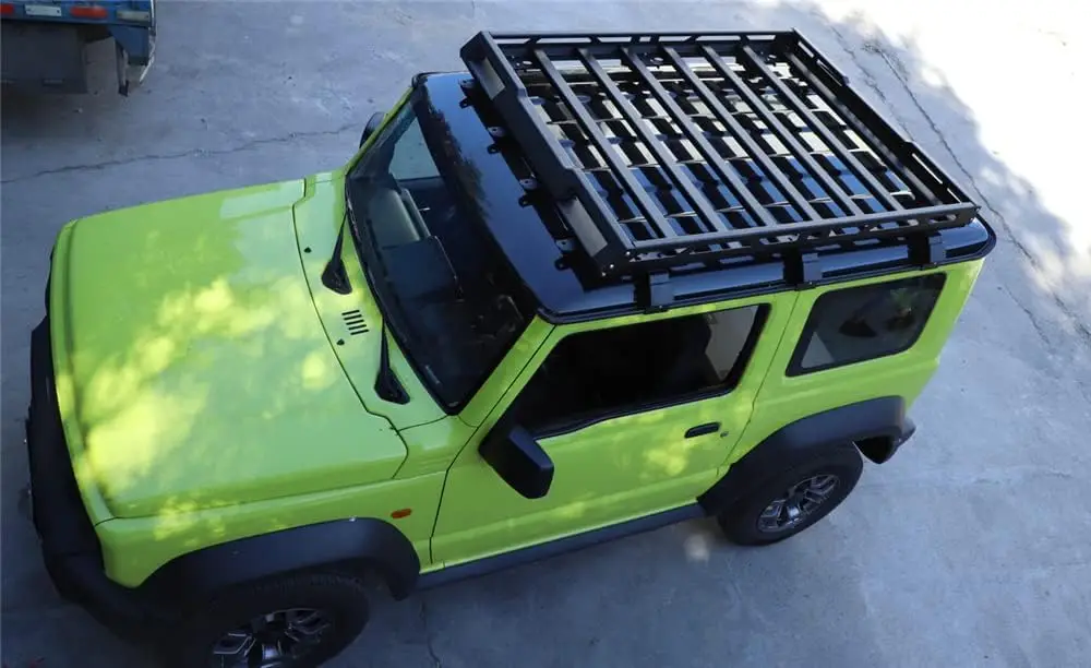 TELLIKA japan suzuki Car exterior accessories Aluminum Cargo Roof Rack with LED Light Kit For Suzuki Jimny 2019 JB74 JB64