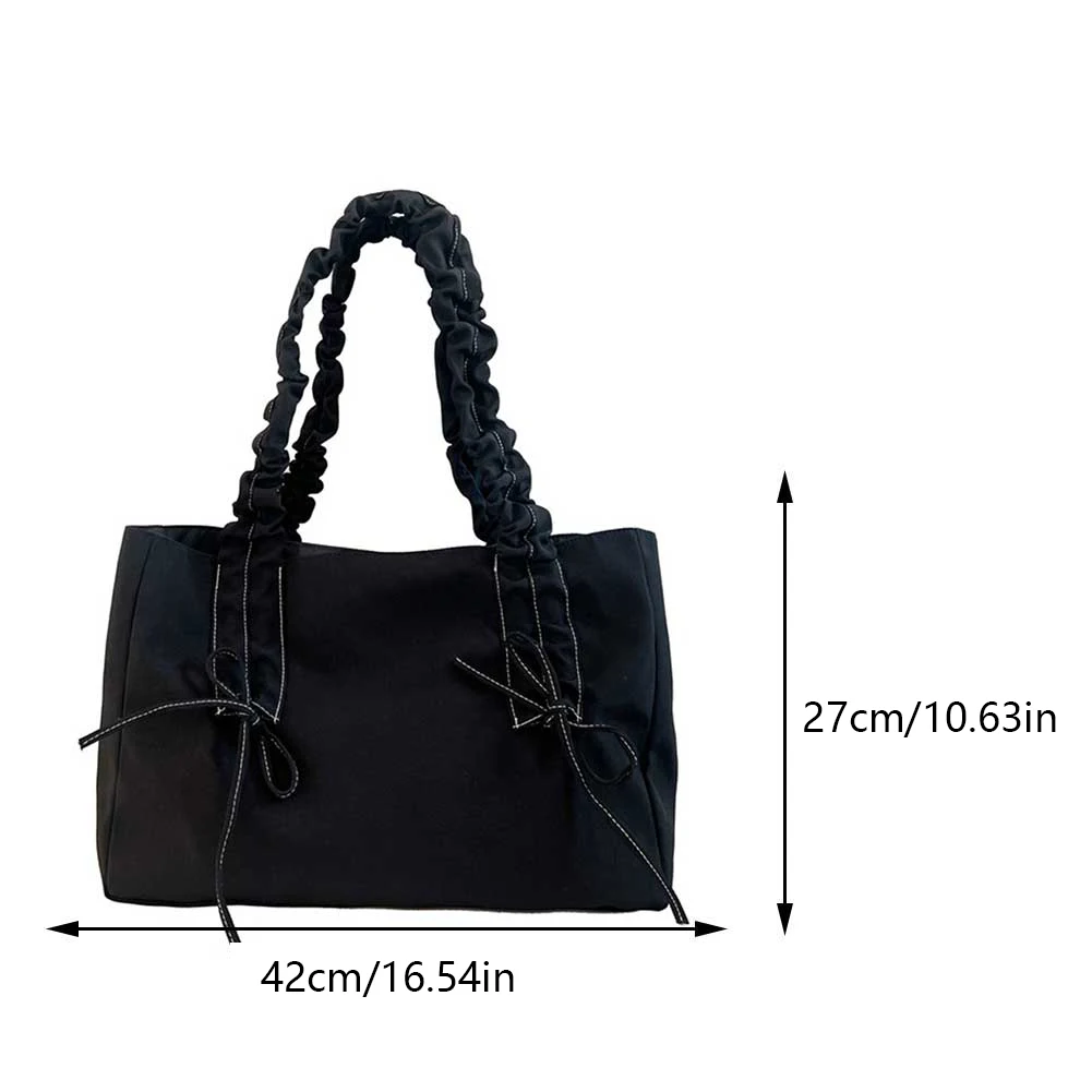 Plisowane torby na ramię dla kobiet Ruched Crossbody Bags with Bow Trendy Nylon Messenger Shoulder Bag Y2K Travel Causal Handbags Purses