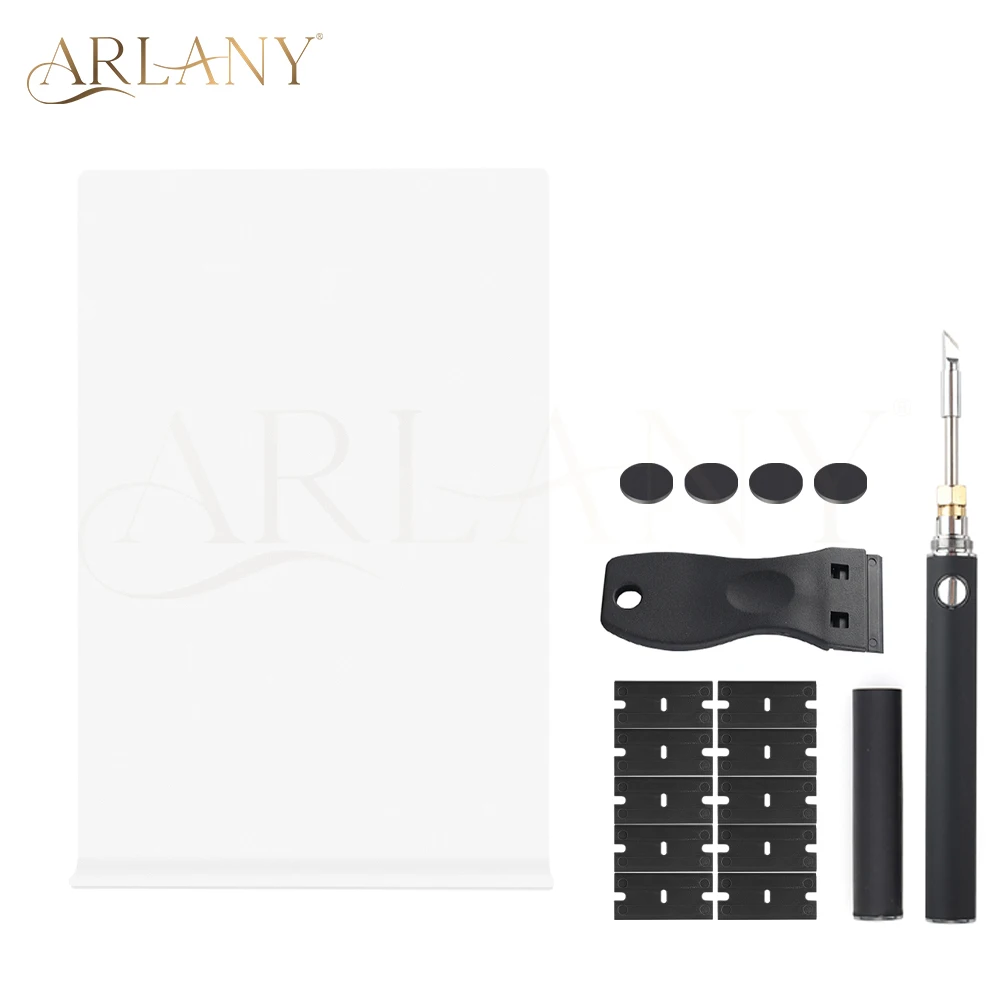 arlanyテープ式ヘアエクステ除去キット-電動テープリムーバー-曲線エッジテープインボード-テープリムーバー-プラスチックスクレーパーセット