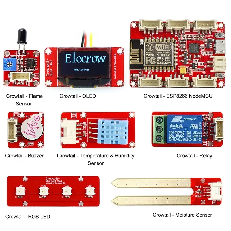 Набор Crowtail- Meeo IOT с розничной коробкой для Arduino Project ESP8266, комплект для самостоятельной сборки электроники с Wi-Fi, макетная плата, полный комплект