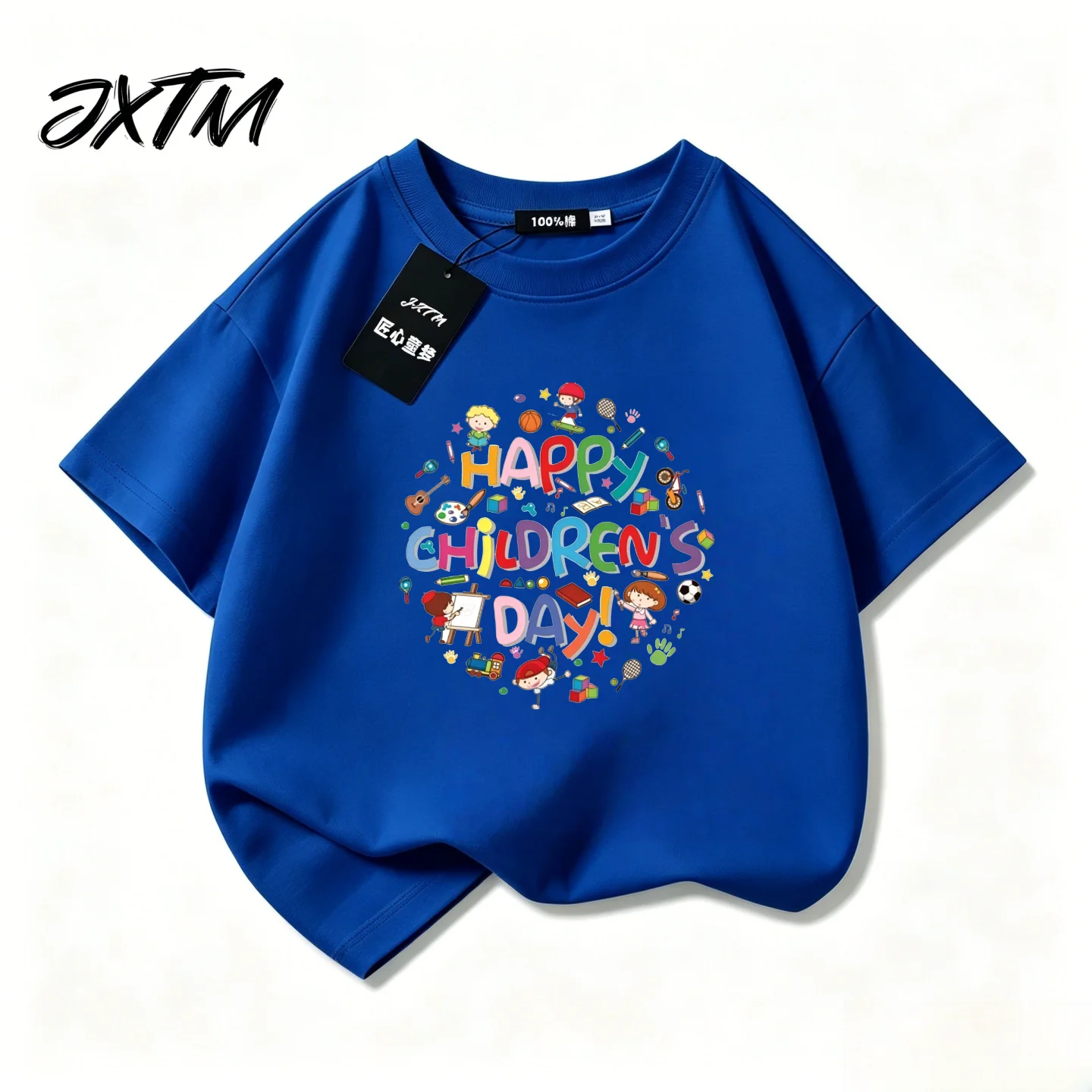 Cartoon Children's Festival Performance Clothing Class Clothing Children's Short Sleeves Summer Round Neck Parent Child Clothing