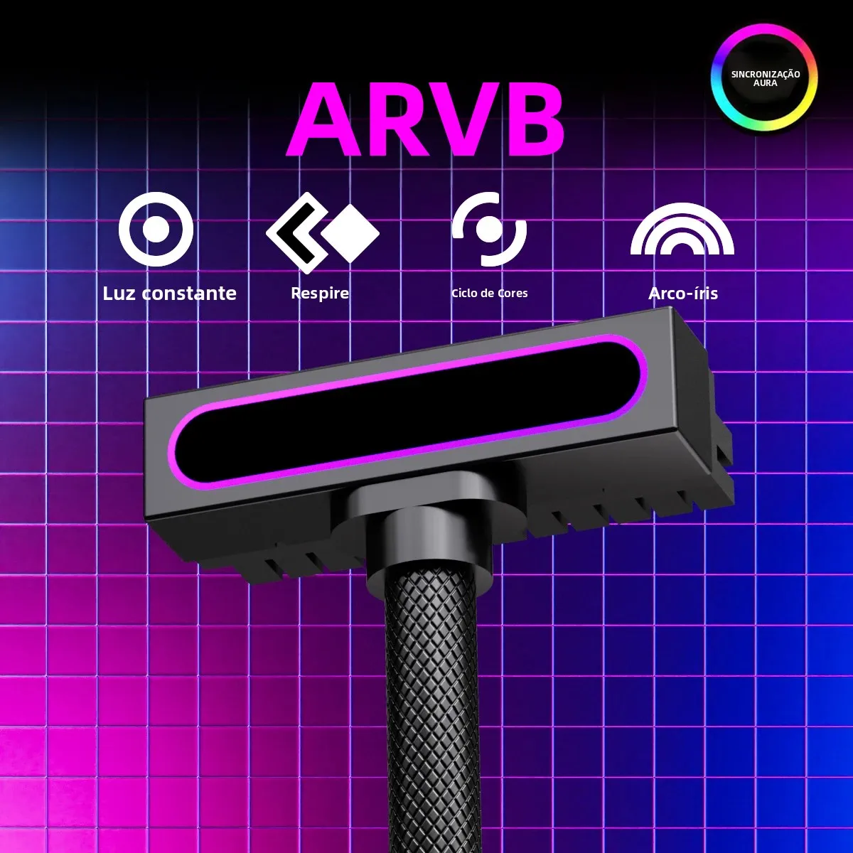 Cabo de Extensão AIJS ATX 24PIN, Cabo ARGB para PC com 5V 3Pin, Conectores Macho-Fêmea de Design em Ângulo de 90 Graus 18AWG