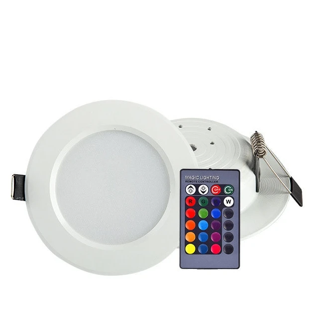 5W 10W Remote Control Colorful RGB LED Downlight Home Round Ceiling Light Dimmable Recessed Lamp RGBW Spotlight Indoor Decor
