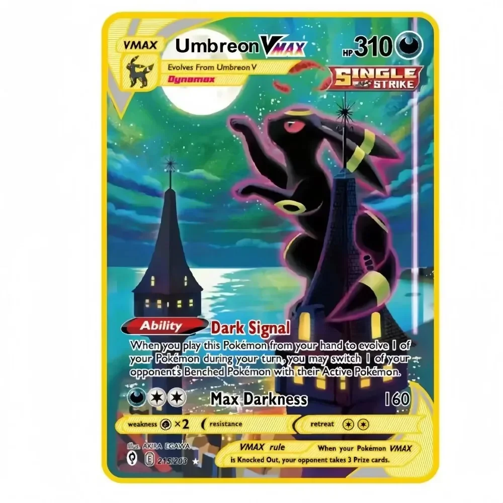 New Van Gogh Museum Pokemon English Metal Card Anime Pikachu Charizard Mewtwo Shiny Letters Game Collection Card Kids Toy Gifts